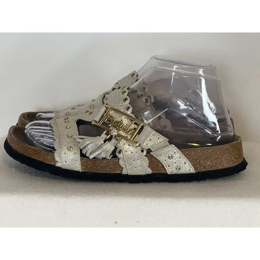 Betula Birkenstock Krystle SZ 37 EU 6 US Sandals Slide Rhinestones Women Beige